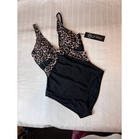 J. Hara New York  Leopard Tummy Control Mesh 1 Piece Swimsuit Size 8 RefN13 - Picture 4 of 8